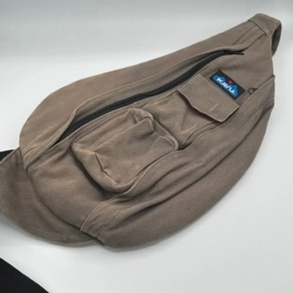 KAVU Rope Bag Brown Canvas Sling Backpack Crossbody Gorpcore Hiking Granola Girl